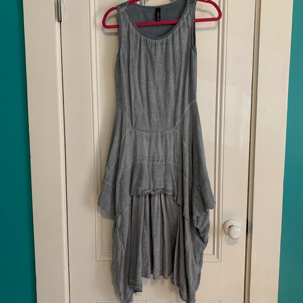 Inizio | Gray Linen Flutter Dress Medium